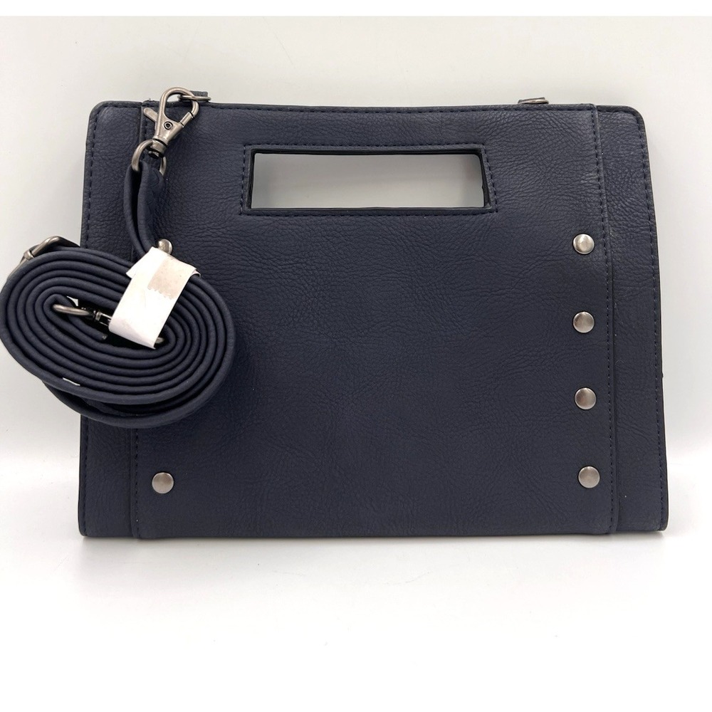 Simply Noelle Crossbody Wallet Dark Blue Faux Leather RFID Protection